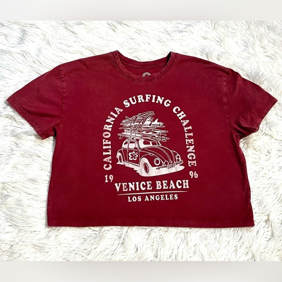 VENICE BEACH California Surfing Challenge 1996 Cropped T-Shirt Unisex RARE - Picture 1 of 6